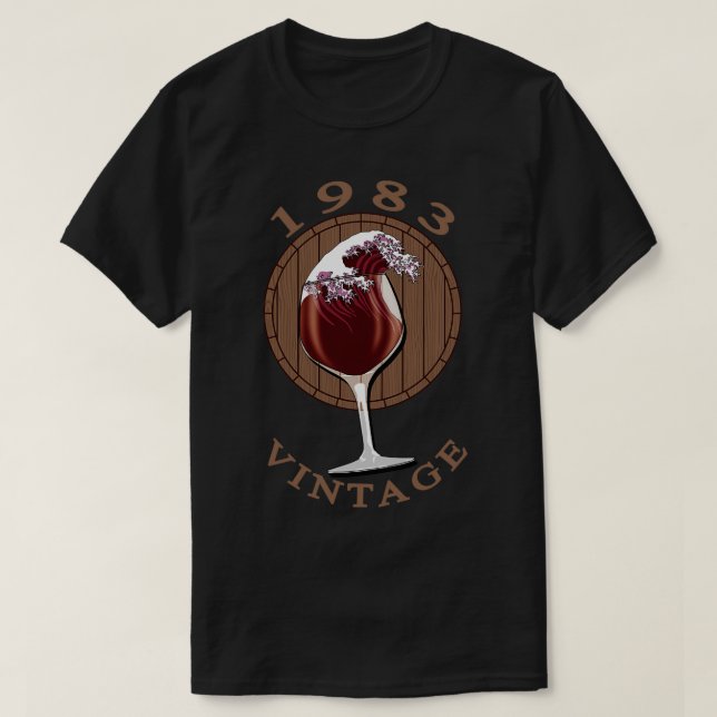 Weinlover Geburtstag 1983 Vintag T-Shirt (Design vorne)