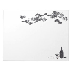 Weinmenü Notepad Notizblock