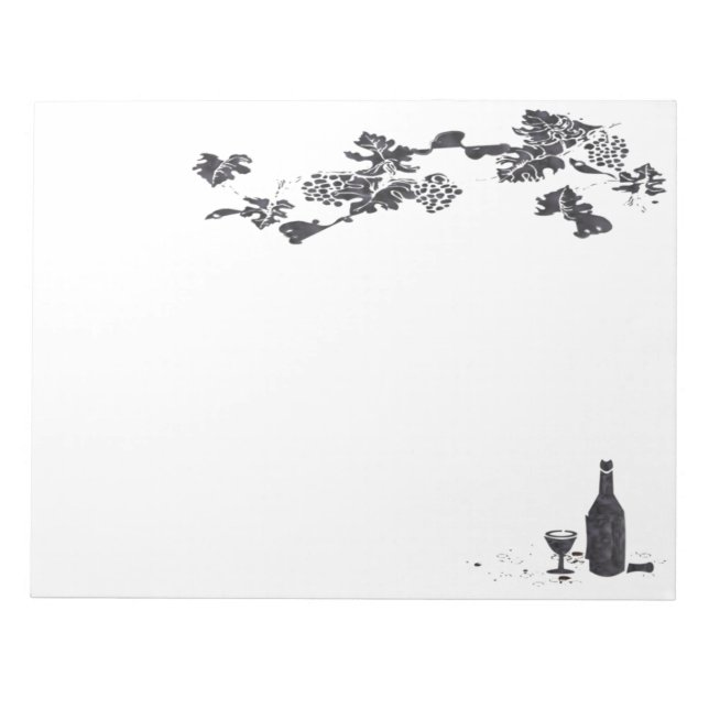 Weinmenü Notepad Notizblock (Vorderseite)