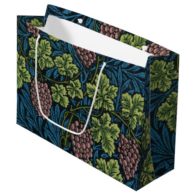 Weinmuster, William Morris große Geschenktasche Große Geschenktüte (Vorderseite Schrägansicht)