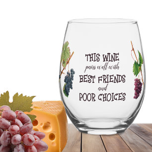 Weinparadiese Gut Beste Freunde Funny Weinglas Ohne Stiel
