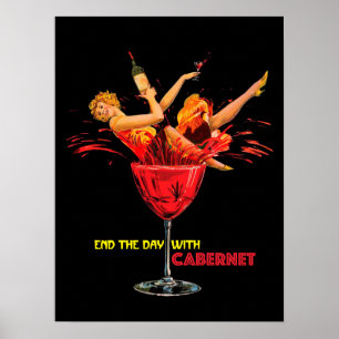 Weinposter. Beenden Sie den Tag mit dem Cabernet-L Poster