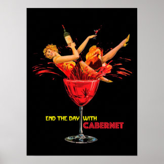 Weinposter. Beenden Sie den Tag mit dem Cabernet-L Poster
