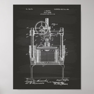 Weinpresse 1903 Patente Art Chalkboard Poster