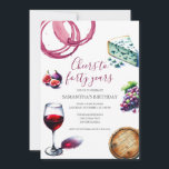 Weinprobe 40. Geburtstag Einladung<br><div class="desc">Feiern Sie Ihren vierzigsten Geburtstag stilvoll mit diesem eleganten Wein aus dem 40. Jubiläum und lassen Sie sich von einem Weinfreund verwöhnen, der eine schicke Weinprobe, ein abendliches Party oder eine vom Weinfest inspiriert Ansammlung plant. Mit raffinierten Aquarellbildern aus einem Glas Wein, Trauben, Feigen, Käse und Fass, Set dieses Weingeburtstagsgeschenk...</div>