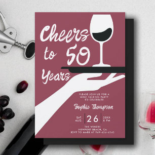 Weinprobe Elegant Casual Weingut 50. Geburtstag Einladung