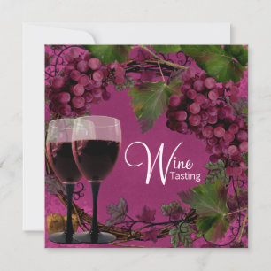 Weinprobe mit alten roten und grünen Trauben aus d Einladung