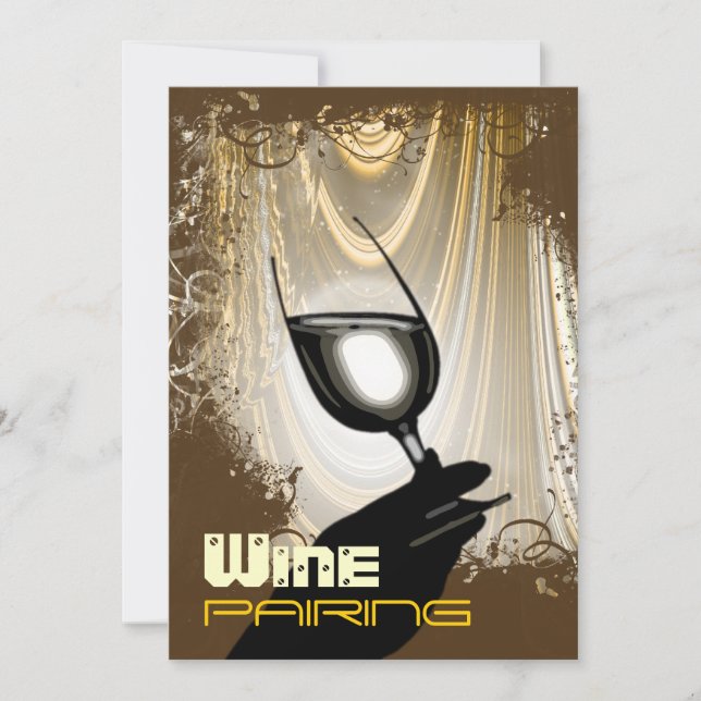 Weinprobe Party ~ elegantes Einladung (Vorderseite)