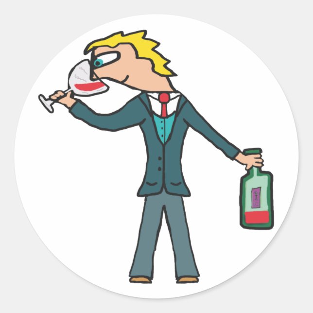 Weinprobe Runder Aufkleber (Vorderseite)