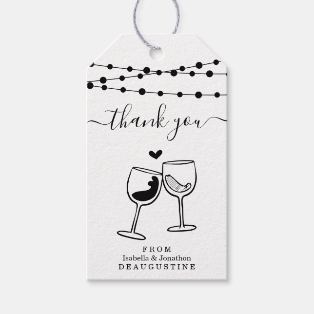 Weinprobe Vielen Dank - Rustikale Kraft Geschenkanhänger (Vorderseite)