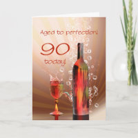 Weinproben 90. Geburtstagkarte