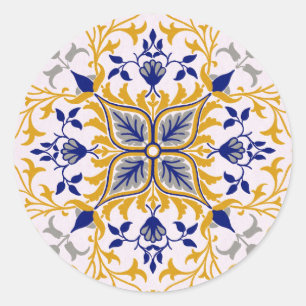 Weinrankenmuster von William Morris Runder Aufkleber