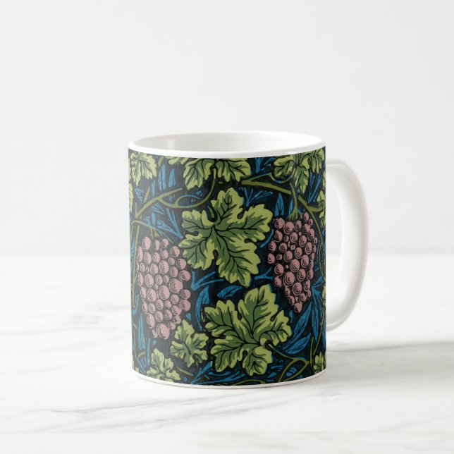 Weinreben mit Trauben rosa Trauben Kaffeetasse (VorderseiteRechts)