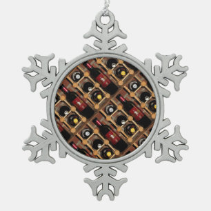 Weinregal Abstrakt Schneeflocken Zinn-Ornament