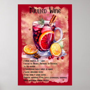 Weinrezept Weihnachtsgebäck Bar Poster