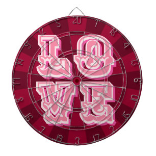Weinrot und Rosa Vintage LOVE Romantisches Design Dartscheibe