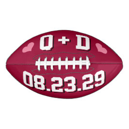 WEINROT WEIßE UND ROSA HERZEN Hochzeitsinitialen D Football