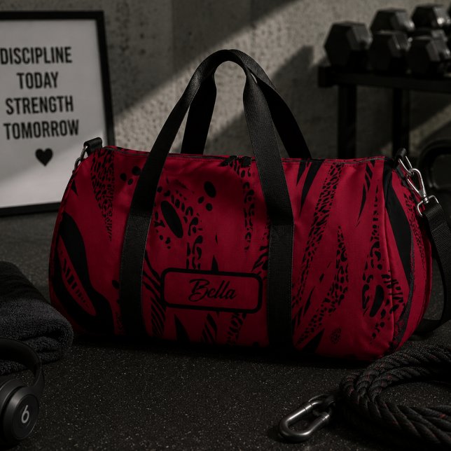 Weinrot Zebra Muster Duffle Bag (Von Creator hochgeladen)