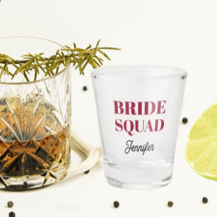 Weinrote Braut-Squad-Junggesellinnen-Abschiedspart Schnapsglas