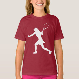 Weinrote Tennis-Sport-T-Shirt für Mädchen T-Shirt