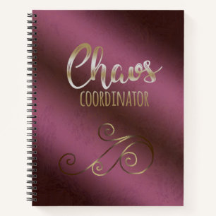 Weinrotes Chaos-Koordinator-Journal-Notizbuch Notizbuch