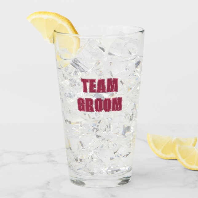 Weinrotes Team-Groom-Herrenabschied Glas (Vorderseite Ice)