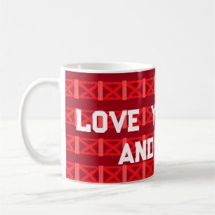 Weinrubinrot mit Kreuzen Liebe Lot Meldung Kaffeetasse