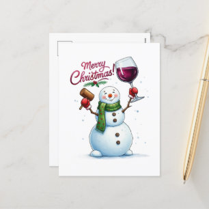 Weinschneemann Frohe Weihnachten
