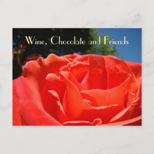 Weinschokolade & Postkarten Rote Rose Blume