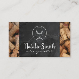 Weinspezialist   Weinberg   Schiefer und Corks Visitenkarte