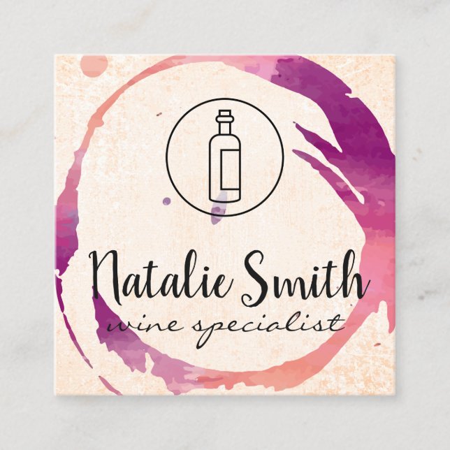 Weinstein (Weinflasche) Quadratische Visitenkarte (Vorderseite)