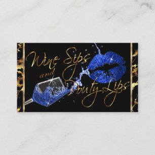 Weinstöcke und saftige Lippen - blau Visitenkarte