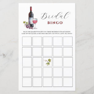 Weinthema Bridal Bingo Duschspiele