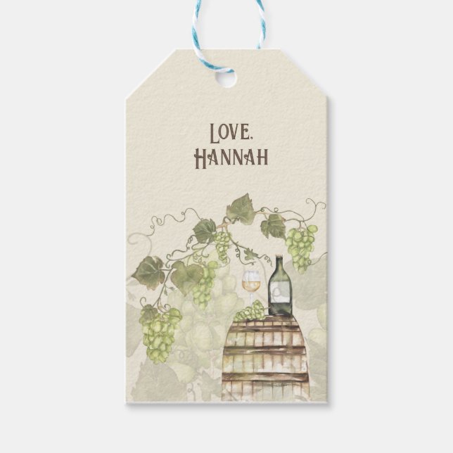 Weinthemenmarken - Weingarten Inspiriert Gefallen Geschenkanhänger (Vorderseite)