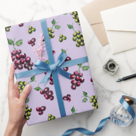 Weintrauben Elegante HandIllustrierte Wasserfarbe Geschenkpapier