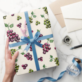 Weintrauben Elegante HandIllustrierte Wasserfarbe Geschenkpapier