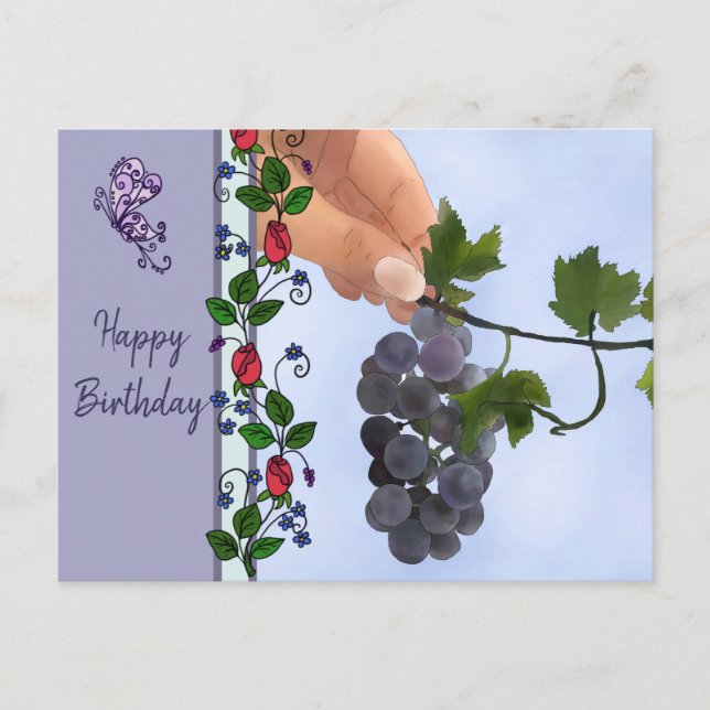 Weintrauben Postkarte (Vorderseite)