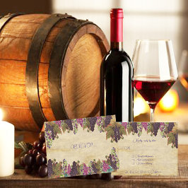 Weintrauben Rustikales Papier Hintergrund RSVP Karte