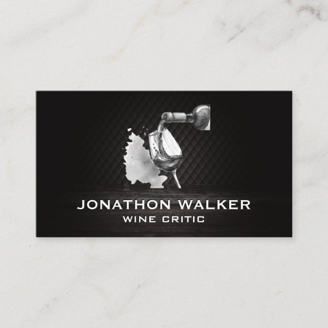 Weintrauben und eine Flasche Wein Pour Visitenkarte (Vorderseite)