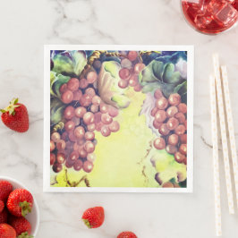 Weintrauben Wasserfarbe Napkins - Weinprobe Serviette