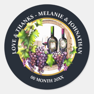 Weintrauben Weinflaschen Glas Rundweinkeller Runder Aufkleber