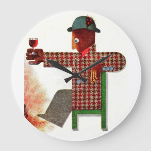 Weintrinker AKA oenophile Große Wanduhr