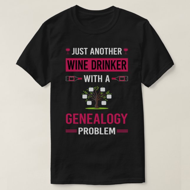 Weintrinker Genealogie Genealogin T-Shirt (Design vorne)