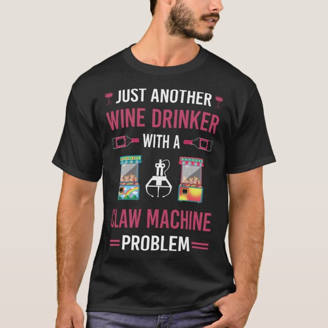 Weintrinker Kegelmaschine Kran T-Shirt (Vorderseite)