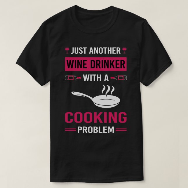 Weintrinker Kochen T-Shirt (Design vorne)
