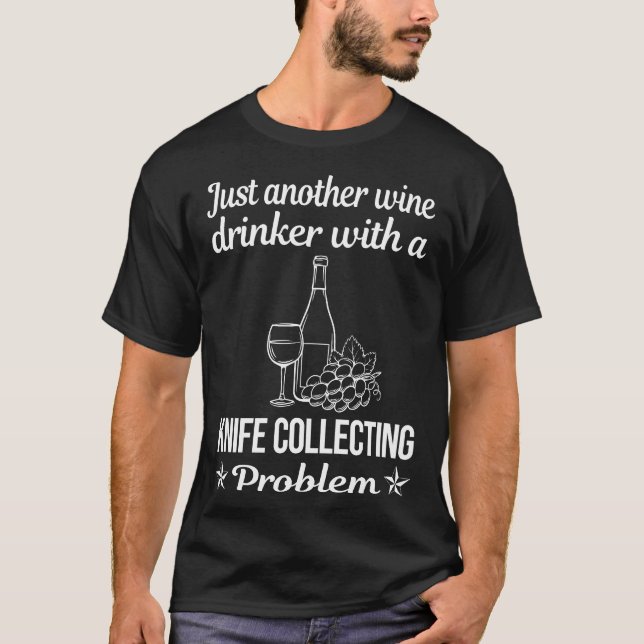 Weintrinker Messer T-Shirt (Vorderseite)