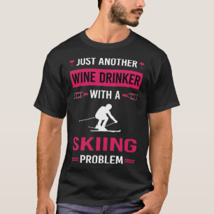 Weintrinker Skifahren Skifahren T-Shirt
