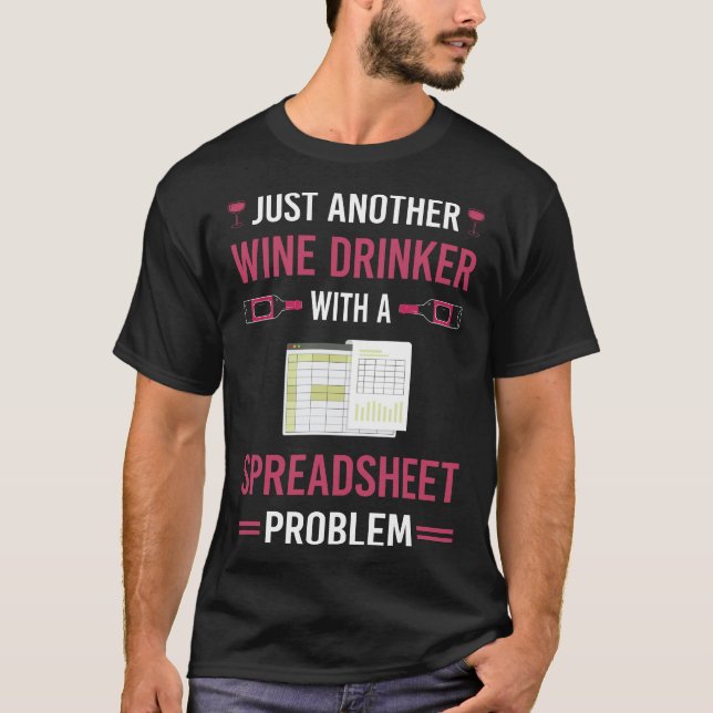 Weintrinker Tabellenkalkulation Tabellen T-Shirt (Vorderseite)