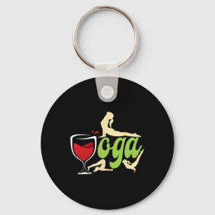 Weintrinker Wein Yoga Yogis Lustiger Wein Yoga Schlüsselanhänger
