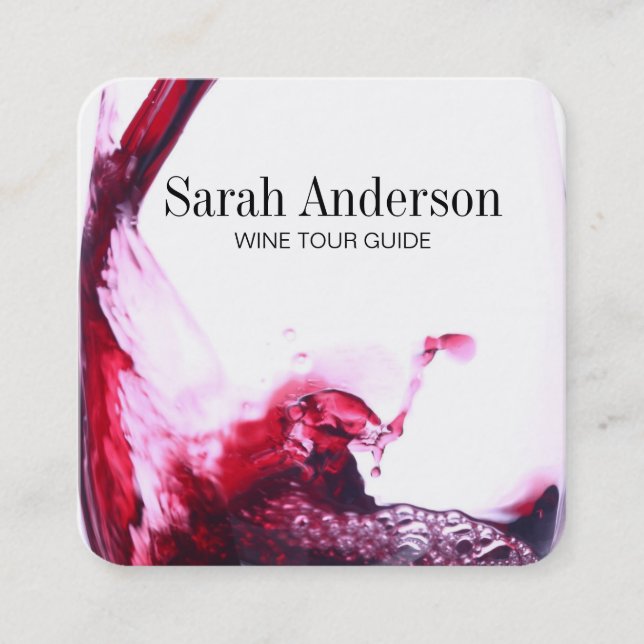 Weintrub | Splash Quadratische Visitenkarte (Vorderseite)